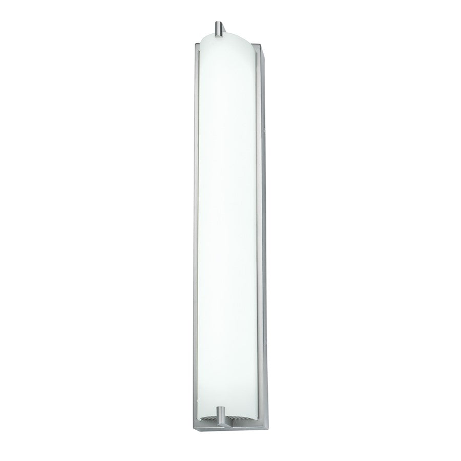 Atlas Lighting Alto 24in 1-Light Integrated LED Wall Sconce | Traditional Brushed Nickel and White Glass | Bedroom & Hallway | Model WL11016-NK