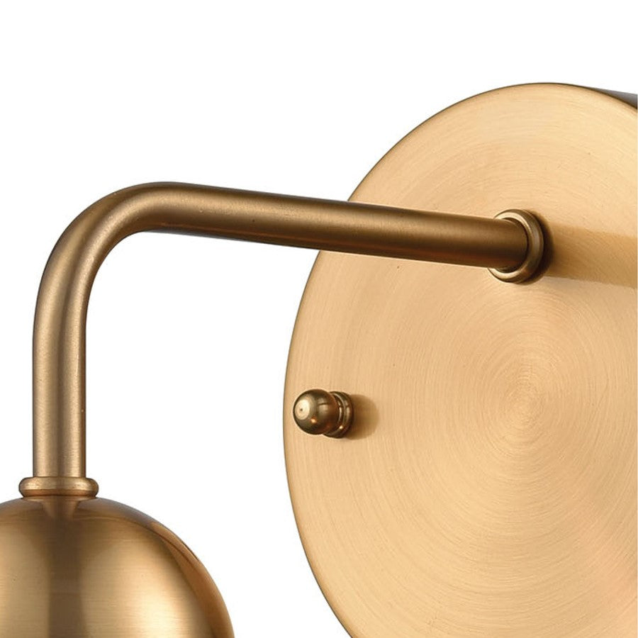 Atlas Lighting Astoria 9.5in 1-Light Wall Sconce | Modern Satin Gold and Clear Glass | Bedroom & Hallway Accent Light | Model WL11025-GD