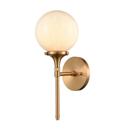 Atlas Lighting Beverly Hills 15" 1Lt Sconce, Satin Brass/White - WL11031-BS