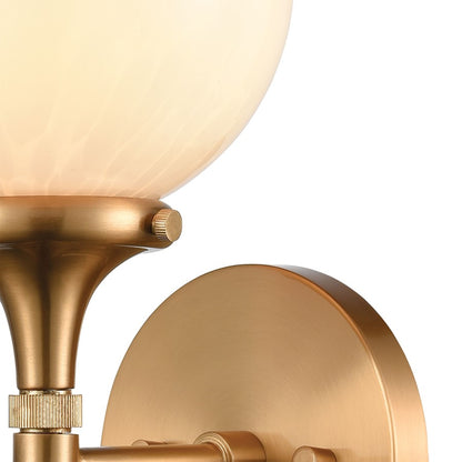 Atlas Lighting Beverly Hills 15" 1Lt Sconce, Satin Brass/White