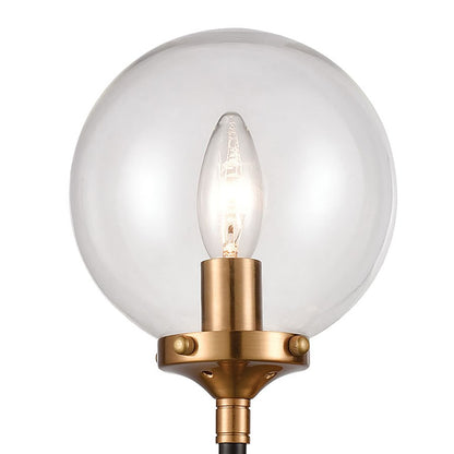 Atlas Lighting Boudreaux 19in 1-Light Wall Sconce | Mid-Century Matte Black and Antique Gold with Clear Glass | Bedroom & Hallway | Model WL11033-GD