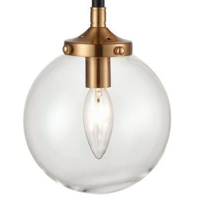 Atlas Lighting Boudreaux 21in 2-Light Wall Sconce | Mid-Century Antique Gold and Matte Black with Clear Glass | Bedroom & Hallway | Model WL11034-GD