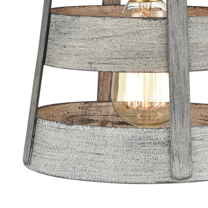 Atlas Lighting Brigantine 14in 1-Light Wall Sconce | Transitional Weathered Gray and Satin Nickel | Bedroom & Hallway Accent | Model WL11037-GY