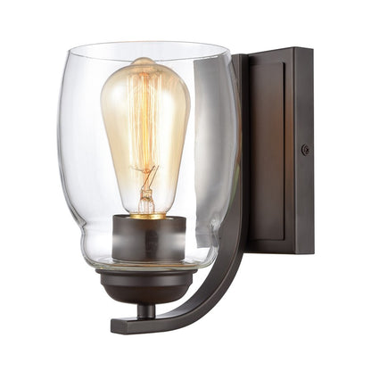 Atlas Lighting Calistoga 8in 1-Light Wall Sconce | Traditional Oil Rubbed Bronze and Clear Glass | Bedroom & Hallway Accent | Model WL11039-BZ