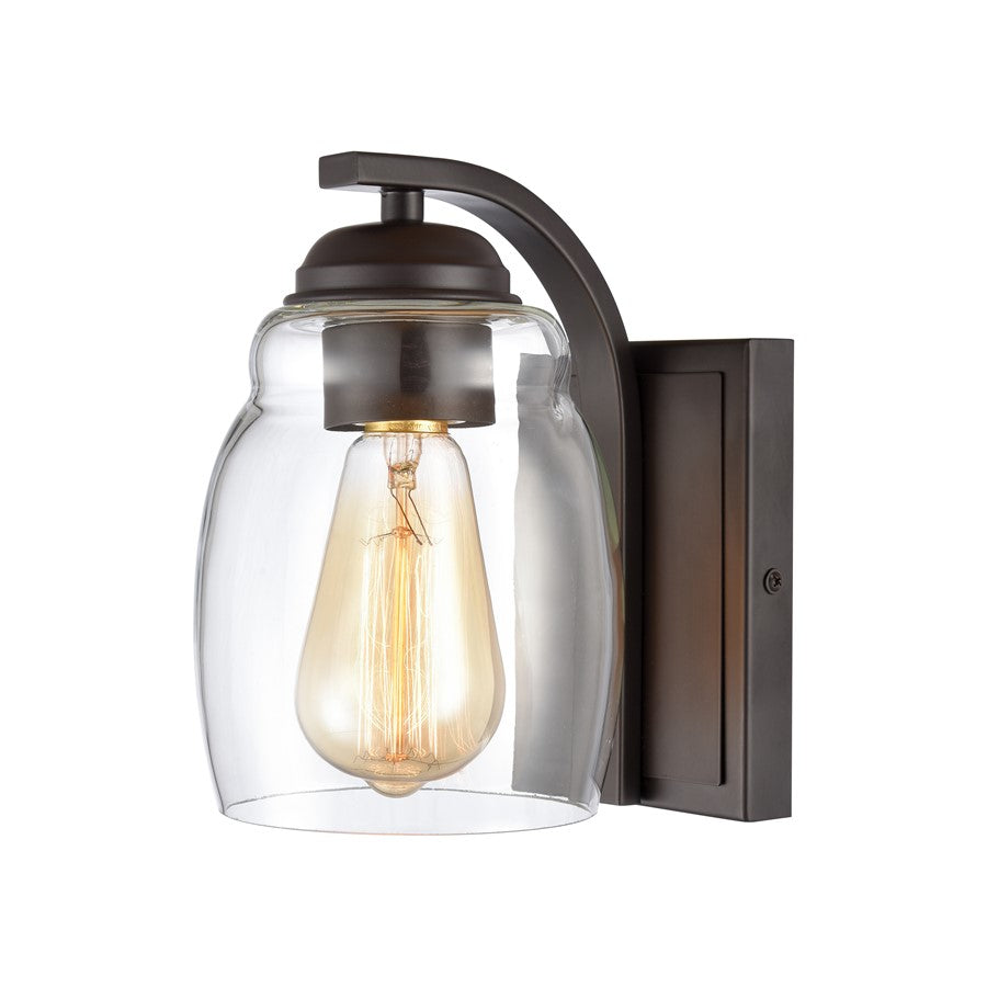 Atlas Lighting Calistoga 8in 1-Light Wall Sconce | Traditional Oil Rubbed Bronze and Clear Glass | Bedroom & Hallway Accent | Model WL11039-BZ