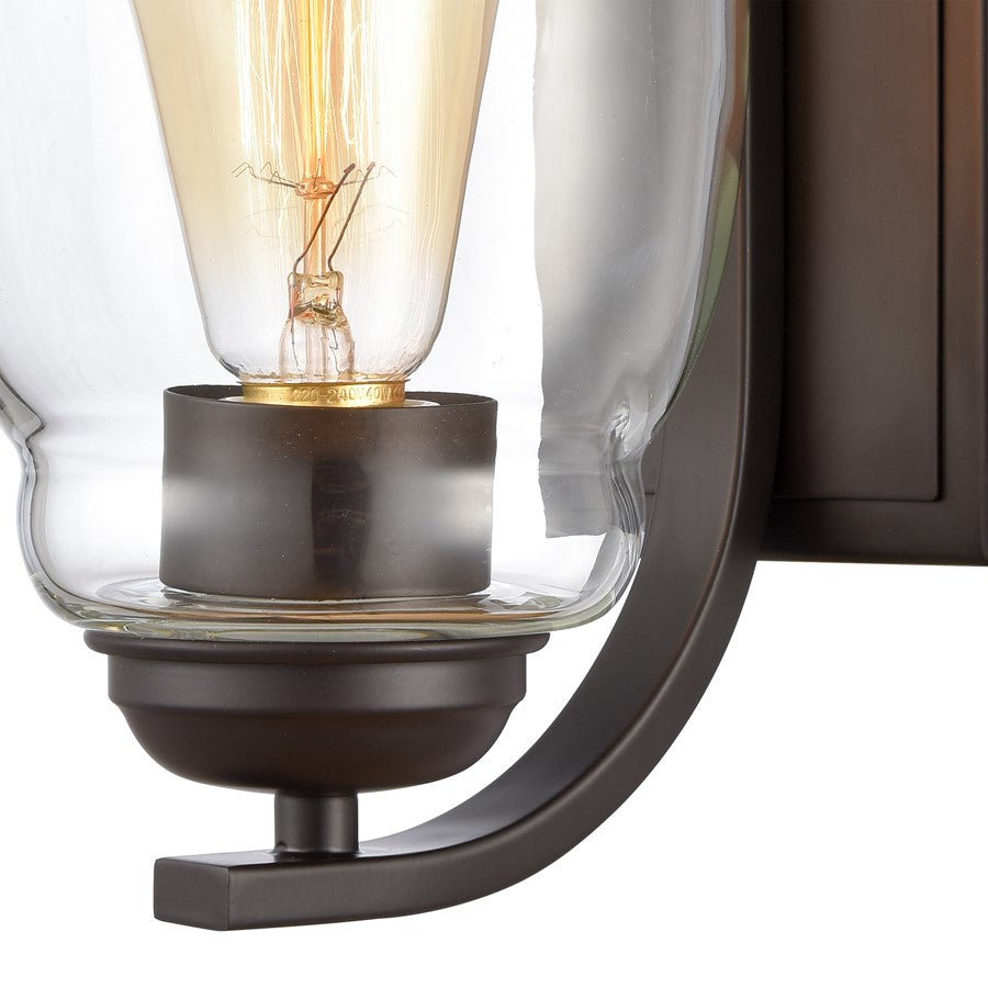 Atlas Lighting Calistoga 8in 1-Light Wall Sconce | Traditional Oil Rubbed Bronze and Clear Glass | Bedroom & Hallway Accent | Model WL11039-BZ