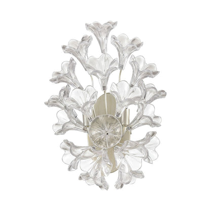 Atlas Lighting Celene 17in 2-Light Wall Sconce | Traditional Aged Silver and Clear Glass | Bedroom & Living Room | 12 x 8 x 17 in | Model WL11042-SV