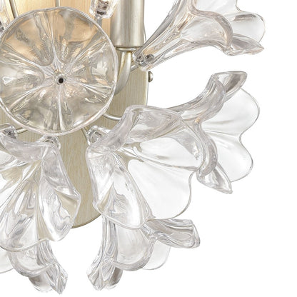 Atlas Lighting Celene 17in 2-Light Wall Sconce | Traditional Aged Silver and Clear Glass | Bedroom & Living Room | 12 x 8 x 17 in | Model WL11042-SV