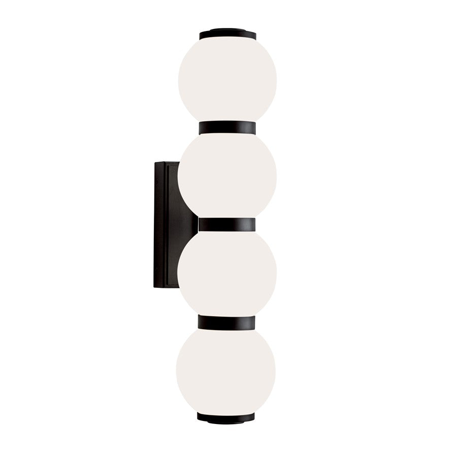 Atlas Lighting Celeste 24in Integrated LED Wall Sconce | Modern Matte Black and White Acrylic | Bathroom & Vanity | Model WL11043-BK