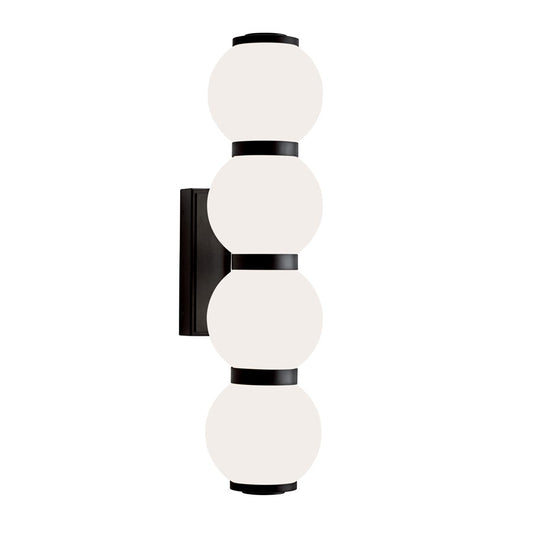 Atlas Lighting Celeste 24in Integrated LED Wall Sconce | Modern Matte Black and White Acrylic | Bathroom & Vanity | Model WL11043-BK