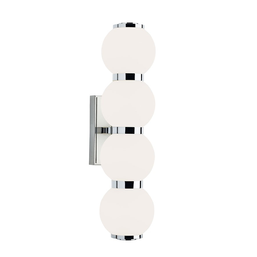 Atlas Lighting Celeste 24in Integrated LED Wall Sconce | Modern Chrome and White Acrylic | Bathroom & Vanity | 5.9 x 5.9 x 23.6 in | Model WL11043-CH