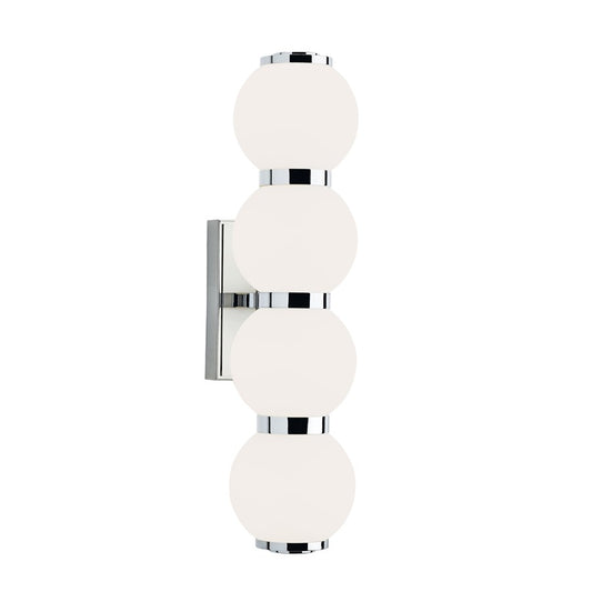 Atlas Lighting Celeste 24in Integrated LED Wall Sconce | Modern Chrome and White Acrylic | Bathroom & Vanity | 5.9 x 5.9 x 23.6 in | Model WL11043-CH