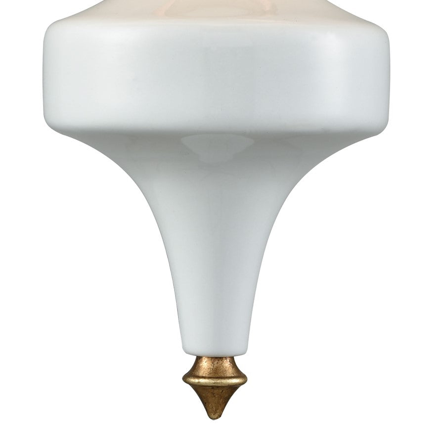 Atlas Lighting Ceramique 15in 1-Light Wall Sconce | Traditional Antique Gold Leaf and White Fabric | Bedroom & Hallway | Model WL11045-GD