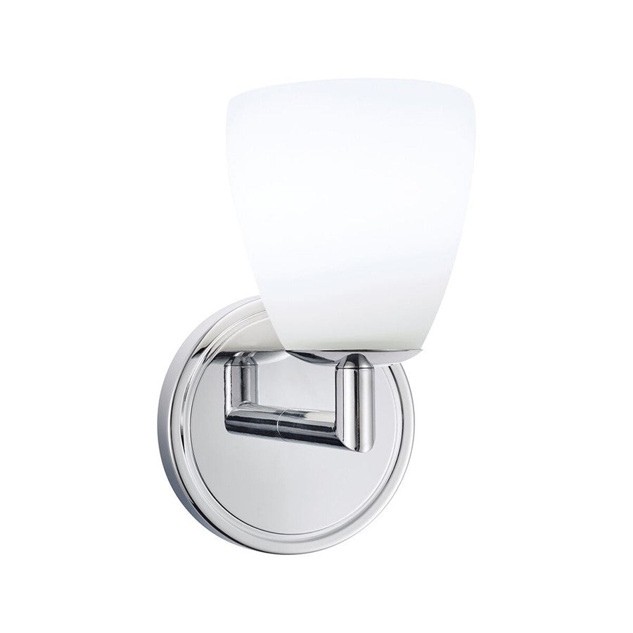 Atlas Lighting Chancellor 7.5in LED Wall Sconce | Traditional Chrome and Opal Glass | Bedroom & Hallway | 4.5 x 5.25 x 7.5 in | Model WL11046-CH