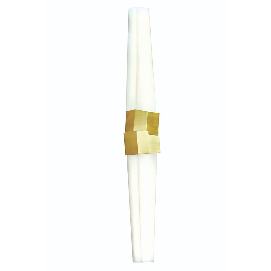 Atlas Lighting Ciro 32in Integrated LED Wall Sconce | Modern Satin Brass and White Acrylic | Bathroom & Vanity Lighting | Model WL11051-BS