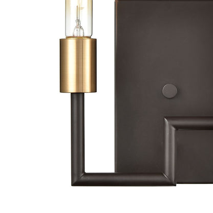 Atlas Lighting Congruency 2-Light Wall Sconce | Modern Oil Rubbed Bronze and Satin Brass Metal | Bedroom & Hallway Accent Light | Model WL11053-BZ