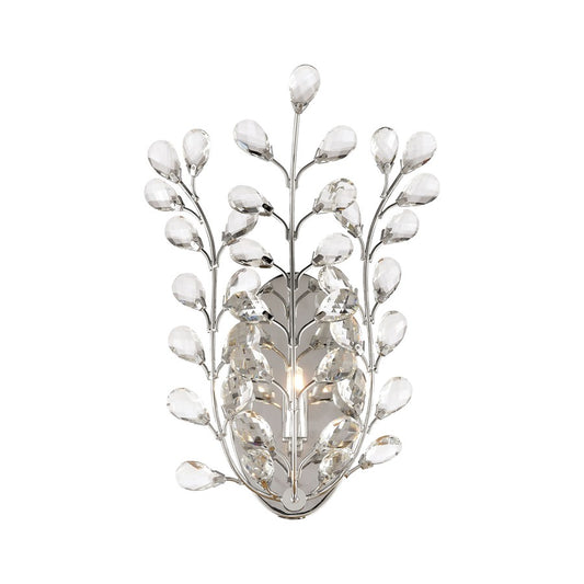 Atlas Lighting Crystique 1-Light Wall Sconce | Traditional Polished Chrome and Clear Crystal | Living Room & Entryway Accent Light | Model WL11057-CH