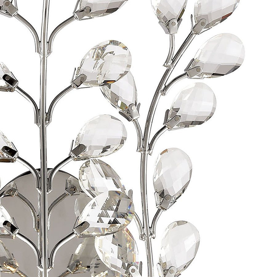 Atlas Lighting Crystique 1-Light Wall Sconce | Traditional Polished Chrome and Clear Crystal | Living Room & Entryway Accent Light | Model WL11057-CH