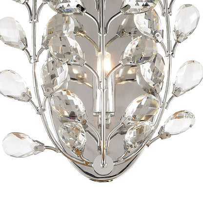 Atlas Lighting Crystique 1-Light Wall Sconce | Traditional Polished Chrome and Clear Crystal | Living Room & Entryway Accent Light | Model WL11057-CH