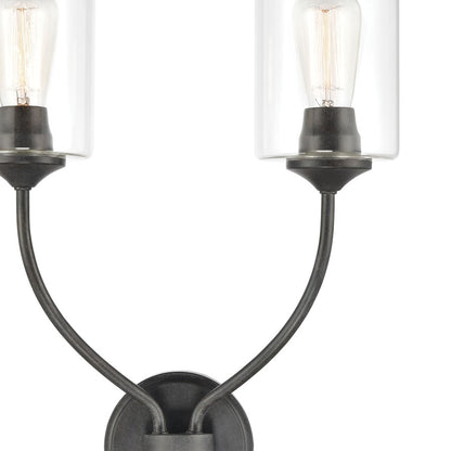 Atlas Lighting Daisy 2-Light Wall Sconce | Transitional Midnight Bronze and Clear Glass | Living Room & Dining Room Accent Light | Model WL11058-BZ