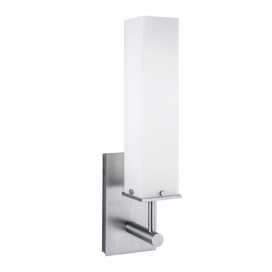 Atlas Lighting Dean Integrated LED Wall Sconce | Traditional Brushed Nickel and White Glass | Bathroom & Hallway Accent Light | Model WL11059-NK