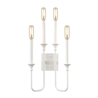 Atlas Lighting Edward 33in 4-Light Wall Sconce | Transitional Matte White Metal Candlestick | Bedroom & Hallway Accent Light | Model WL11065-WH