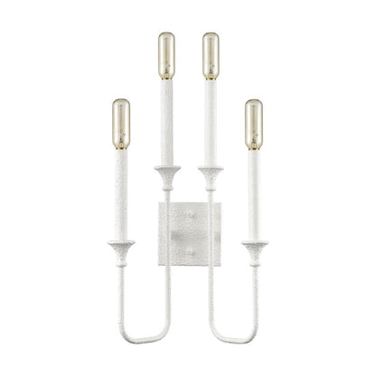 Atlas Lighting Edward 33in 4-Light Wall Sconce | Transitional Matte White Metal Candlestick | Bedroom & Hallway Accent Light | Model WL11065-WH