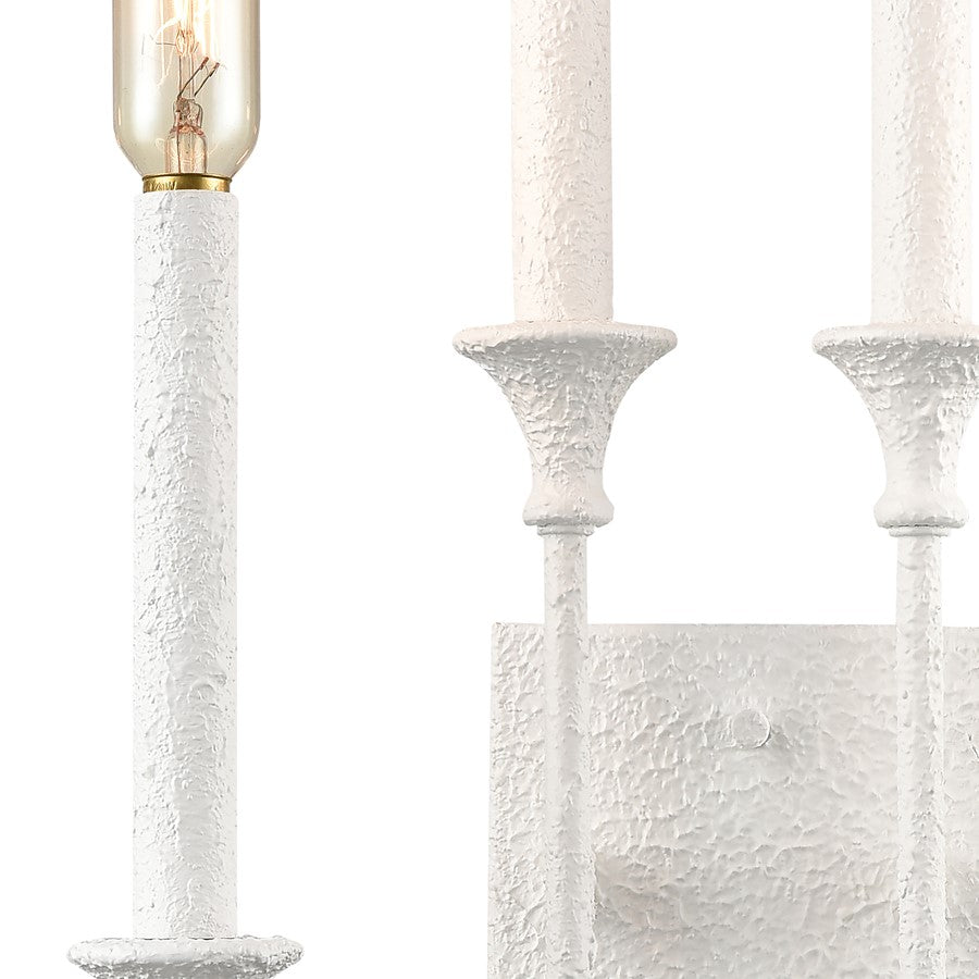 Atlas Lighting Edward 33in 4-Light Wall Sconce | Transitional Matte White Metal Candlestick | Bedroom & Hallway Accent Light | Model WL11065-WH