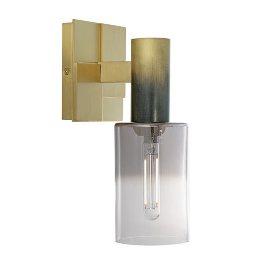 Atlas Lighting Empire 10in 1-Light Wall Sconce | Transitional Satin Brass and Clear Glass Shade | Living Room & Dining Room | Model WL11069-BS