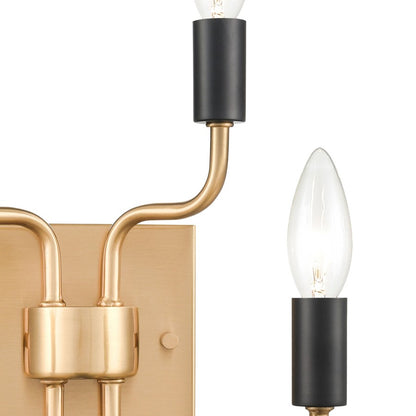 Atlas Lighting Epping Avenue 10in 4-Light Wall Sconce | Transitional Aged Brass and Matte Black Metal | Entryway, Living Room | Model WL11070-BS