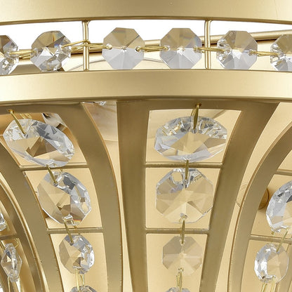 Atlas Lighting Fantania 9in 1-Light Wall Sconce | Traditional Champagne Gold and Clear Crystal | Bedroom & Hallway | 9 x 5.5 x 9 in | Model WL11073-GD