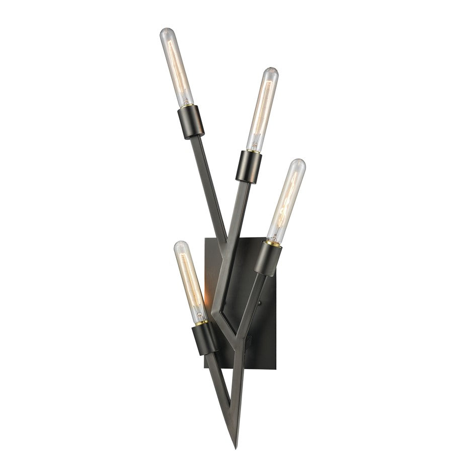 Atlas Lighting Freeform 26in 4-Light Wall Sconce | Modern Graphite Metal | Bedroom & Hallway Accent | 9 x 5 x 26 in | Model WL11079-BK