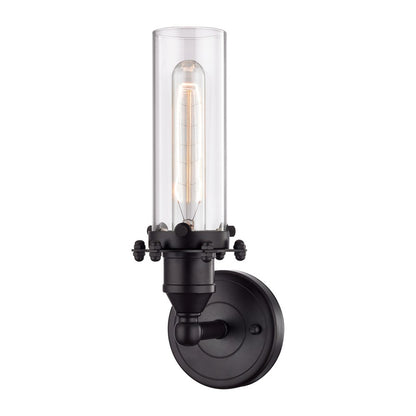 Atlas Lighting Fulton 12in 1-Light Wall Sconce | Transitional Oil Rubbed Bronze and Clear Glass | Bedroom & Hallway Accent | Model WL11080-BZ