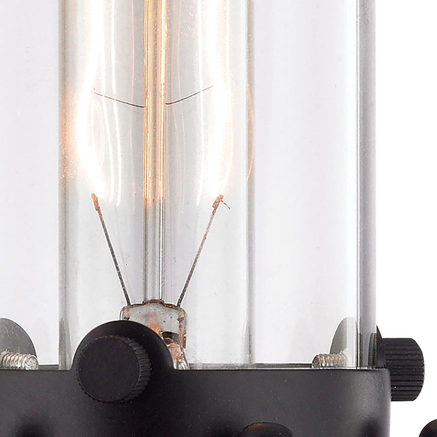 Atlas Lighting Fulton 12in 1-Light Wall Sconce | Transitional Oil Rubbed Bronze and Clear Glass | Bedroom & Hallway Accent | Model WL11080-BZ