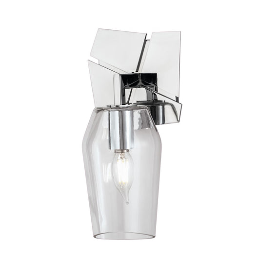 Atlas Lighting Gaia 11.25in 1-Light Wall Sconce | Modern Chrome and Clear Glass | Bedroom & Hallway Accent Light | Model WL11081-CH