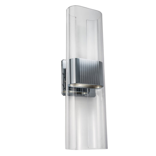 Atlas Lighting Gem 17in 1-Light LED Wall Sconce | Modern Chrome and White Acrylic | Bedroom & Hallway Accent Light | 5 x 5 x 17 in | Model WL11082-CH