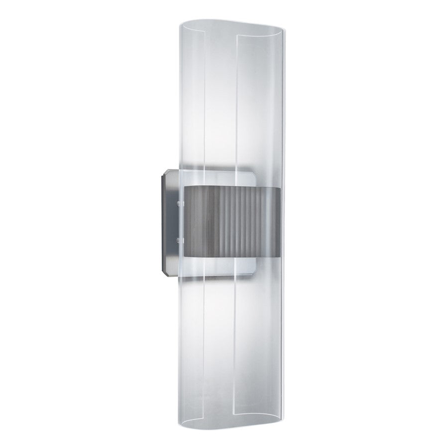 Atlas Lighting Gem 17in 1-Light LED Wall Sconce | Modern Brushed Nickel and White Acrylic | Bedroom & Hallway Accent Light | Model WL11082-NK