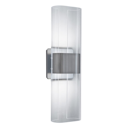 Atlas Lighting Gem 17in 1-Light LED Wall Sconce | Modern Brushed Nickel and White Acrylic | Bedroom & Hallway Accent Light | Model WL11082-NK