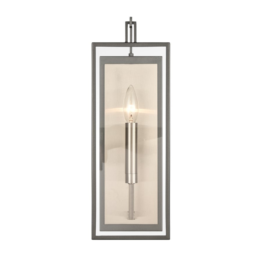 Atlas Lighting Gianni 17in 1-Light Wall Sconce | Modern Brushed Nickel and Clear Glass | Bedroom & Hallway | 6 x 4 x 17 in | Model WL11086-NK