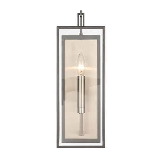 Atlas Lighting Gianni 17in 1-Light Wall Sconce | Modern Brushed Nickel and Clear Glass | Bedroom & Hallway | 6 x 4 x 17 in | Model WL11086-NK
