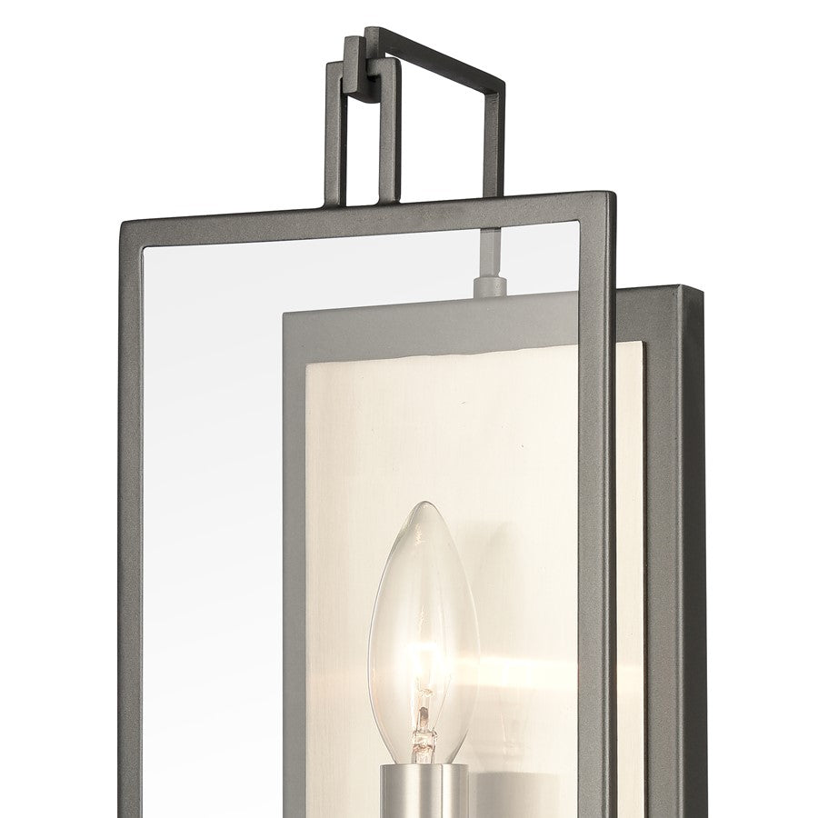 Atlas Lighting Gianni 17in 1-Light Wall Sconce | Modern Brushed Nickel and Clear Glass | Bedroom & Hallway | 6 x 4 x 17 in | Model WL11086-NK