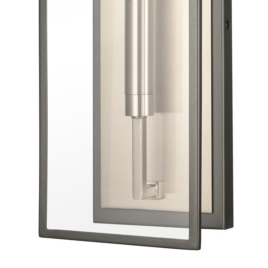 Atlas Lighting Gianni 17in 1-Light Wall Sconce | Modern Brushed Nickel and Clear Glass | Bedroom & Hallway | 6 x 4 x 17 in | Model WL11086-NK