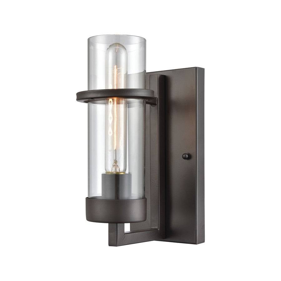 Atlas Lighting Holbrook 10in 1-Light Wall Sconce | Transitional Oil Rubbed Bronze and Clear Glass | Bedroom & Hallway | Model WL11088-BZ