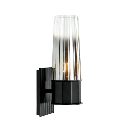 Atlas Lighting Icycle 12in 1-Light Wall Sconce | Modern Matte Black and Silver Glass | Bedroom & Hallway Accent | 5 x 4 x 12 in | Model WL11091-BK
