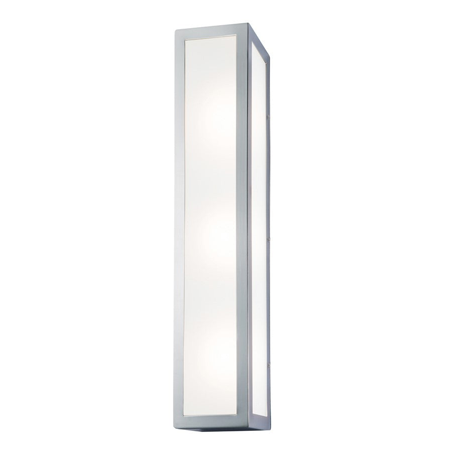 Atlas Lighting Kaset 24in 1-Light Wall Sconce | Modern Chrome and White Glass | Hallway & Bedroom Accent Light | 24 x 3.75 x 18 in | Model WL11096-CH