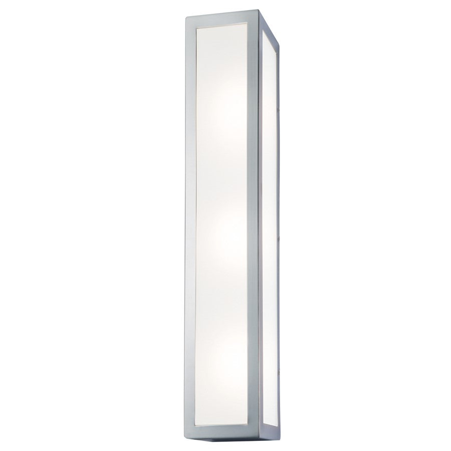 Atlas Lighting Kaset 24in 1-Light Wall Sconce | Modern Brushed Nickel and White Glass | Hallway & Bedroom Accent Light | Model WL11096-NK