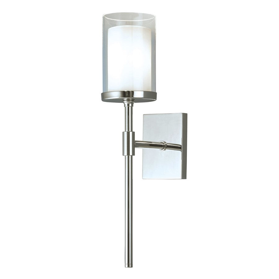 Atlas Lighting Kimberly 16.75in 1-Light Wall Sconce | Transitional Brushed Chrome and Clear Glass | Bathroom & Hallway Accent | Model WL11098-CH