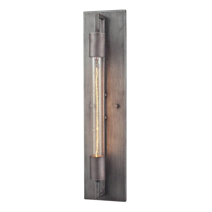 Atlas Lighting Laboratory 20in 1-Light Wall Sconce | Modern Weathered Zinc Metal | Living Room & Home Office Accent Light | Model WL11099-GY
