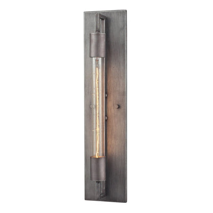 Atlas Lighting Laboratory 20in 1-Light Wall Sconce | Modern Weathered Zinc Metal | Living Room & Home Office Accent Light | Model WL11099-GY