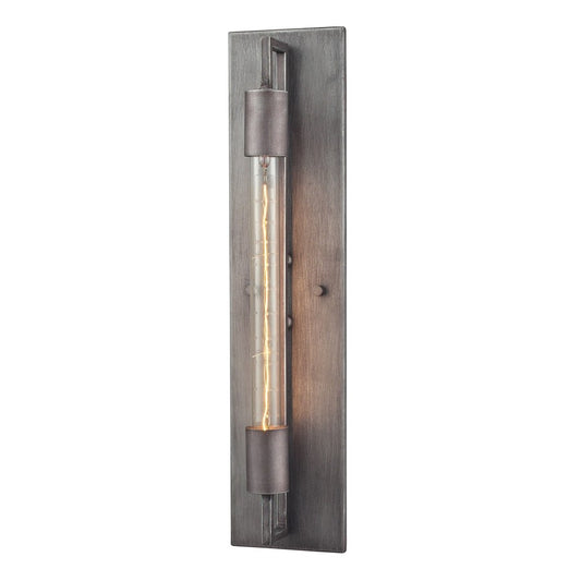 Atlas Lighting Laboratory 20in 1-Light Wall Sconce | Modern Weathered Zinc Metal | Living Room & Home Office Accent Light | Model WL11099-GY